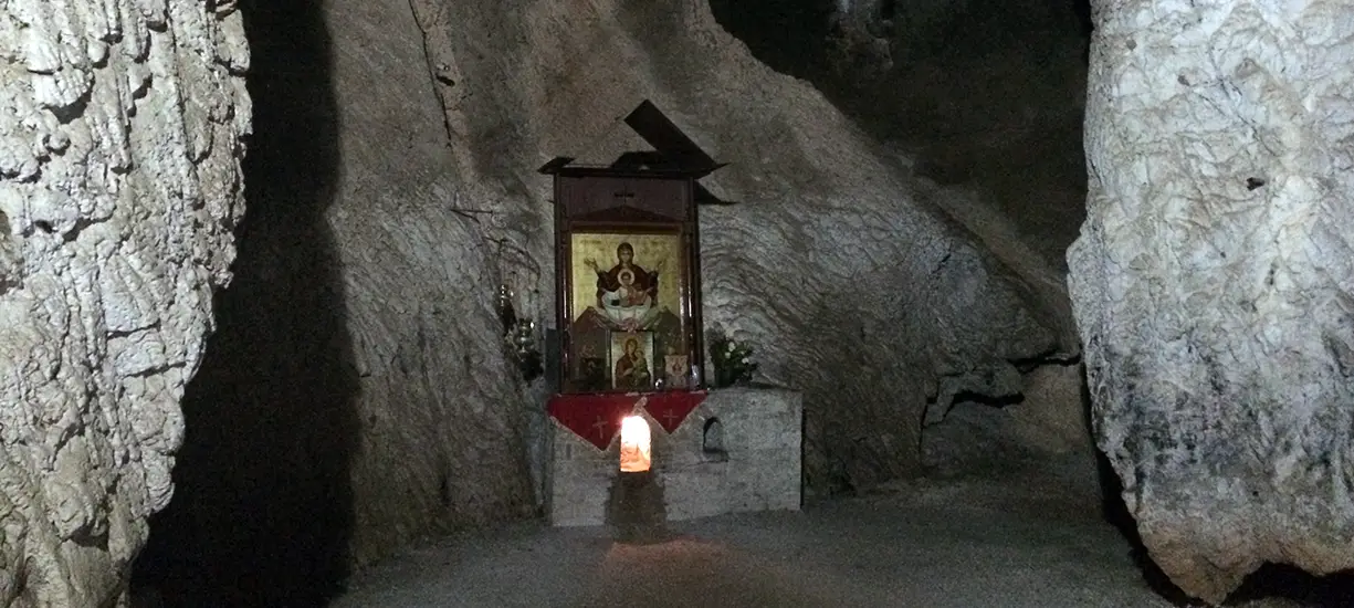 Inside the Cave Church in Kefalari